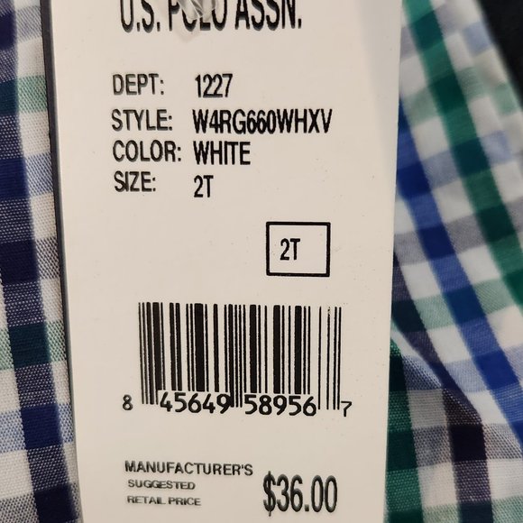 NWT 2T U.S. Polo Assn. Long Sleeve Shirt - Picture 2 of 2